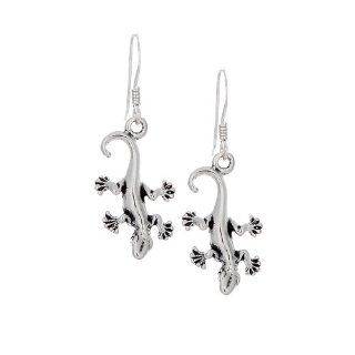 925 Sterling Silver Gecko Hook Earrings Jewelry