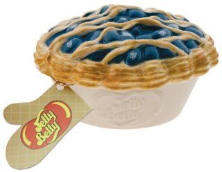 Ceramic Blueberry Pie Shaped Candy Dish with Blueberry jelly beans.  Grocery & Gourmet Food