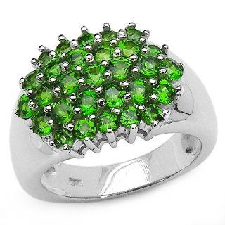 1.65 Carat Genuine Chrome Diopside .925 Silver Ring Jewelry