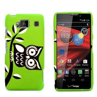 Hard Plastic Snap on Cover Fits Motorola XT926 XT926M Droid Razr Maxx HD Green Owl Verizon Cell Phones & Accessories