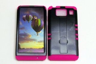 For Motorola Droid RAZR MAXX HD XT926 Hard Hot Pink Skin+Black Metallic Gray Snap Cell Phones & Accessories