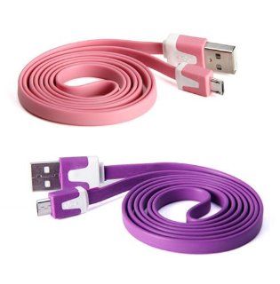 GMYLE(R) Pink+Purple Nickel Plated Micro USB to USB Charge & Sync Cable (For Samsung Galaxy Note 3, Galaxy S4, BlackBerry, Motorola, HTC, nokia lumia 1020, nokia lumia 920, LG, Palm and More) Computers & Accessories