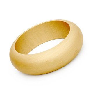 Plain Chunky Wood Bangle Bracelet   Gold Jewelry