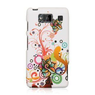 VMG 2 Item Combo Cell Phone Case Cover For Motorola Droid RAZR MAXX HD XT926M Image Design   White Colorful Abstract Floral Flower Hard 2 Pc Plastic Snap On + LCD Clear Screen Saver Protector *** For "RAZR MAXX HD" Model Only *** Cell Phones &am