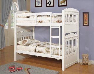 Acme Furniture Over Twin Bunkbed White Finish New Youth Kids Bedroom Set  