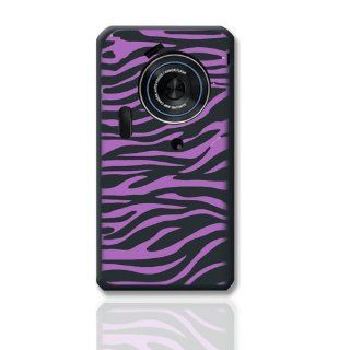 CellAllure Silicone Protector for Samsung T929   Zebra Black/Purple Cell Phones & Accessories