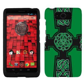 Motorola Droid Ultra Maxx Green Celtic Cross on Black Phone Case Cover Cell Phones & Accessories