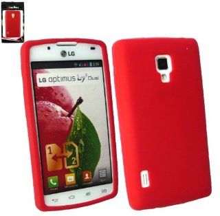 Emartbuy LG Optimus L7 II Dual P715 Silicon Skin Cover/Case Red Cell Phones & Accessories