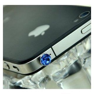 USAMZ909 Blue Earphone Jack Diamond Style Anti Dust Plug Stopper for iphone 4 4s 3.5mm Cell Phones & Accessories