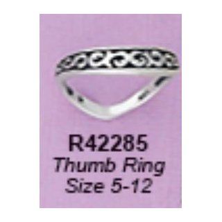 Silver Moon R42285 5 5 Filagree Design Thumb Ring Jewelry