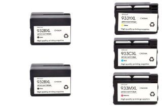 TonersDC Remanufactured HP 932XL BK, HP 933XL Color Ink Cartridge Set (2BK+1C+1M+1Y) Use For HP OfficeJet 6100, 6600, 6700 Electronics
