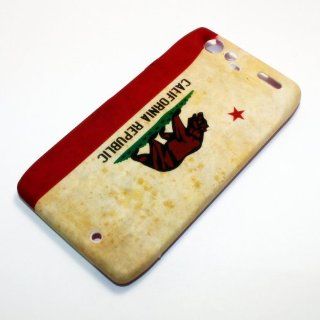 Motorola Droid RAZR XT912 XT 912 Red White Bear California Republic Flag Desi Cell Phones & Accessories