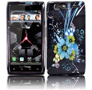 Blue Flower Hard Case Cover for Motorola Droid Razr XT912 Cell Phones & Accessories