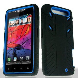 Blue Hard Soft Gel Dual Layer Cover Case for Motorola Droid RAZR XT912 XT910 Cell Phones & Accessories
