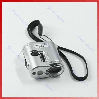 Mini 60x Loupe Microscope Magnifier with LED Uv Light + Currency Detecting