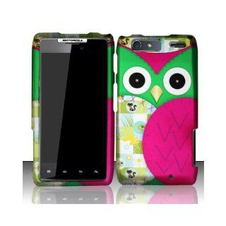 Pink Green Owl Hard Cover Case for Motorola Droid RAZR MAXX XT912 Cell Phones & Accessories