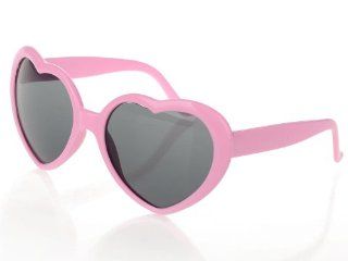 Imixlot Women's Lovely Light Pink Lolita Heart Love Shaped Sunglasses Plastic Funky Comical Party Folding Arms Sunglasses Glasses Jewelry