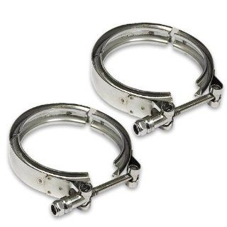 VC 4 X2, Two Pieces of 4 Inches Stainless Steel V Band Bolt Clamp for Turbo Intercooler Exhaust Downpipe Wastegate Automotive
