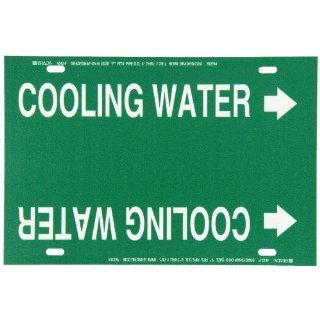Brady 4042 F Brady Strap On Pipe Marker, B 915, White On Green Printed Plastic Sheet, Legend "Cooling Water" Industrial Pipe Markers