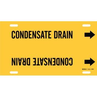 Brady 4036 H Brady Strap On Pipe Marker, B 915, Black On Yellow Printed Plastic Sheet, Legend "Condensate Drain" Industrial Pipe Markers