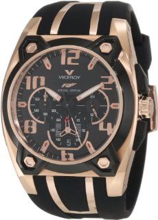 Viceroy Men's 47617 95 Rose Gold Plated Stainless Steel and Black Rubber Watch at  Men's Watch store.