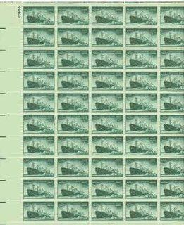 U.S. Merchant Marine Sheet of 50 x 3 Cent US Postage Stamps NEW Scot 939 