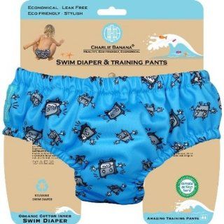 Charlie Banana Swim Diaper & Training Pants   Robot Boy   L  Infant And Toddler Training Underwear  Baby