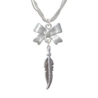 Small 3 D Feather Emma Bow Necklace [Jewelry] Jewelry