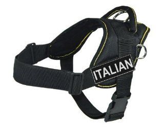 DT Fun Harness, Italian, Black with Yellow Trim, X Small   Fits Girth Size 20 Inch to 23 Inch  Pet Harnesses 