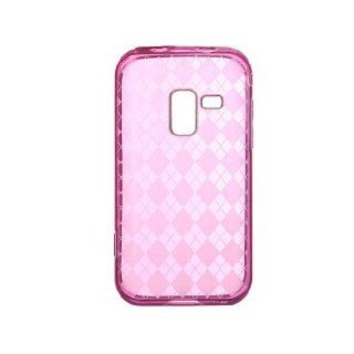 Transparent Hot Pink Argyle Diamond Flex Cover Case for Samsung Galaxy Attain 4G SCH R920 Cell Phones & Accessories