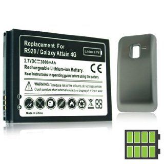 Samsung R920 R 920 Galaxy Attain 4G 4 G 3000 mAh Li Ion Extended Cell Phone Internal Battery with Grey / Gray Back Cover Plate Cell Phones & Accessories