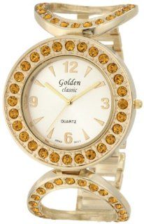 Golden Classic Women's 943_Gld/Topaz Spotlight Oversized Rhinestone Encrusted Watch at  Women's Watch store.