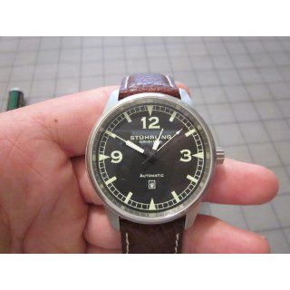 Stuhrling Original Men's 129XL.3315K1 Aviator Tuskegee Warhawk Automatic Date Black Watch Watches
