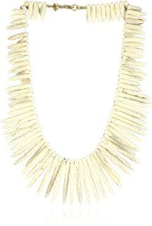 Kenneth Jay Lane Bone Sticks and Gold Clasp Necklace Jewelry