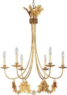 Sweet Olive 6 Arm Chandelier in Gold Finish    