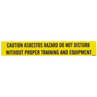 Brady 97628 Asbestos Warning Pipe Markers, B 946, 2 1/4" Height X 14" Width, Black On Yellow Pressure Sensitive Vinyl, Legend "Caution Asbestos Hazard Do Not Distrub Without Proper Training And Equipment" Industrial Pipe Markers Indus