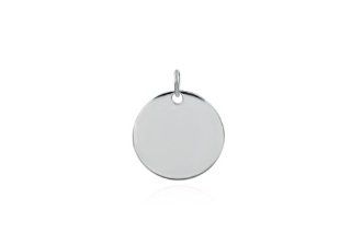 Sterling Silver 925 Engravable Round Tag Pendant Jewelry