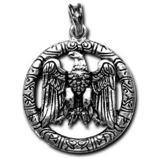 Silver Roman Prussian Kings German Coat Of Arms Iron Eagle Pendant Viking Nordic Solid 925 St Sterling Silver German Coat Of Arms Symbol 40 x 40 MM 925 Sterling Silver Two Sided Design GERMANENWAPPEN 