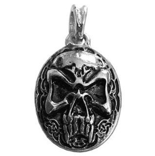 Norse Silver Viking Skull Gothic Pendant Celtic Knot Nordic 925 St Sterling Silver Plated Heraldic Symbol 20 x 30 MM 925 Sterling Silver Two Sided Design Jewelry