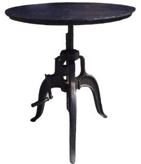 Adjustable Industrial Loft Cast Iron Table with Crank Handle   Bar Tables