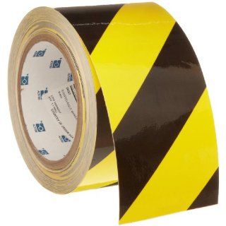 Brady 60' Length, 3" Width, B 950 Vinyl, Black And Yellow Color Striped Aisle Marking Tape, Legend (Black And Yellow Diagonal Stripes) Industrial Floor Warning Signs
