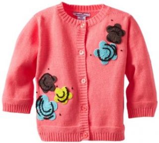 Hartstrings Baby girls Infant Cardigan Sweater w/Floral Detail, Pink Salmon, 6 9 Months Infant And Toddler Sweaters Clothing