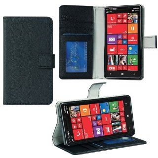Abacus24 7 [PocketBook] Vegan Leather Wallet Case Flip Cover for Nokia Lumia 929 [Nokia Icon], Black Cell Phones & Accessories