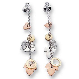 Ladies Diamond And Gold Leaf Earrings Dangle Earrings Jewelry