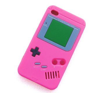 ke for Apple iPod Touch 4 Hot Pink Gameboy Game Boy Silicone Case Soft Skin Cover   Players & Accessories