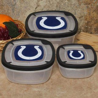 NFL Indianapolis Colts 3 Pack Square Food Containers Sports & Outdoors