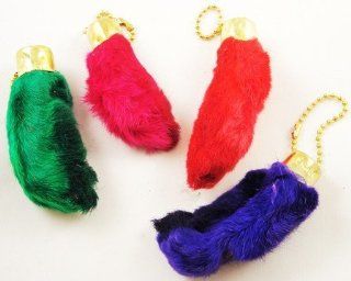 Luck Rabbits Foot Key Chains   Set of 3 