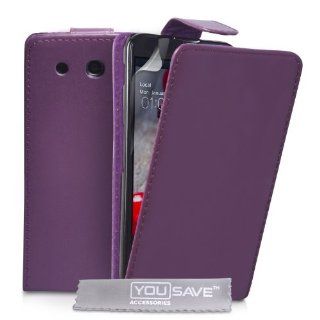 LG Optimus G Pro Case Purple PU Leather Flip Cover Cell Phones & Accessories