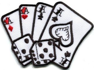 Four Aces Playing Cards Poker Retro Dice Craps Applique Iron on Patch New S 958 