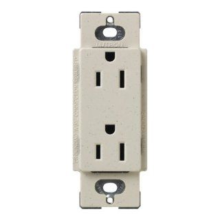 Lutron SCR 15 LS Satin Colors 15A Electrical Socket Duplex Receptacle, Limestone   Electrical Outlets  